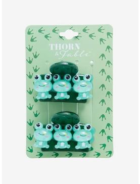 Thorn & Fable Kawaii Frogs Hair Clip Set, , hi-res