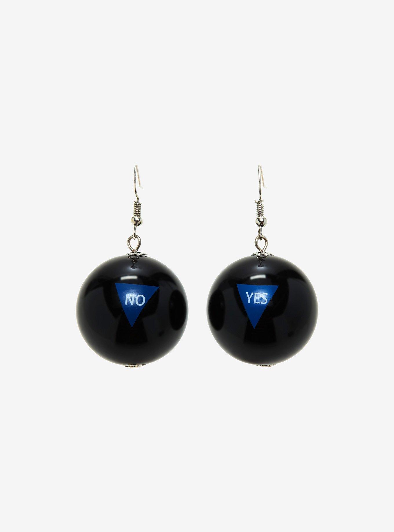 Magic Eight Ball Drop Earrings, , alternate