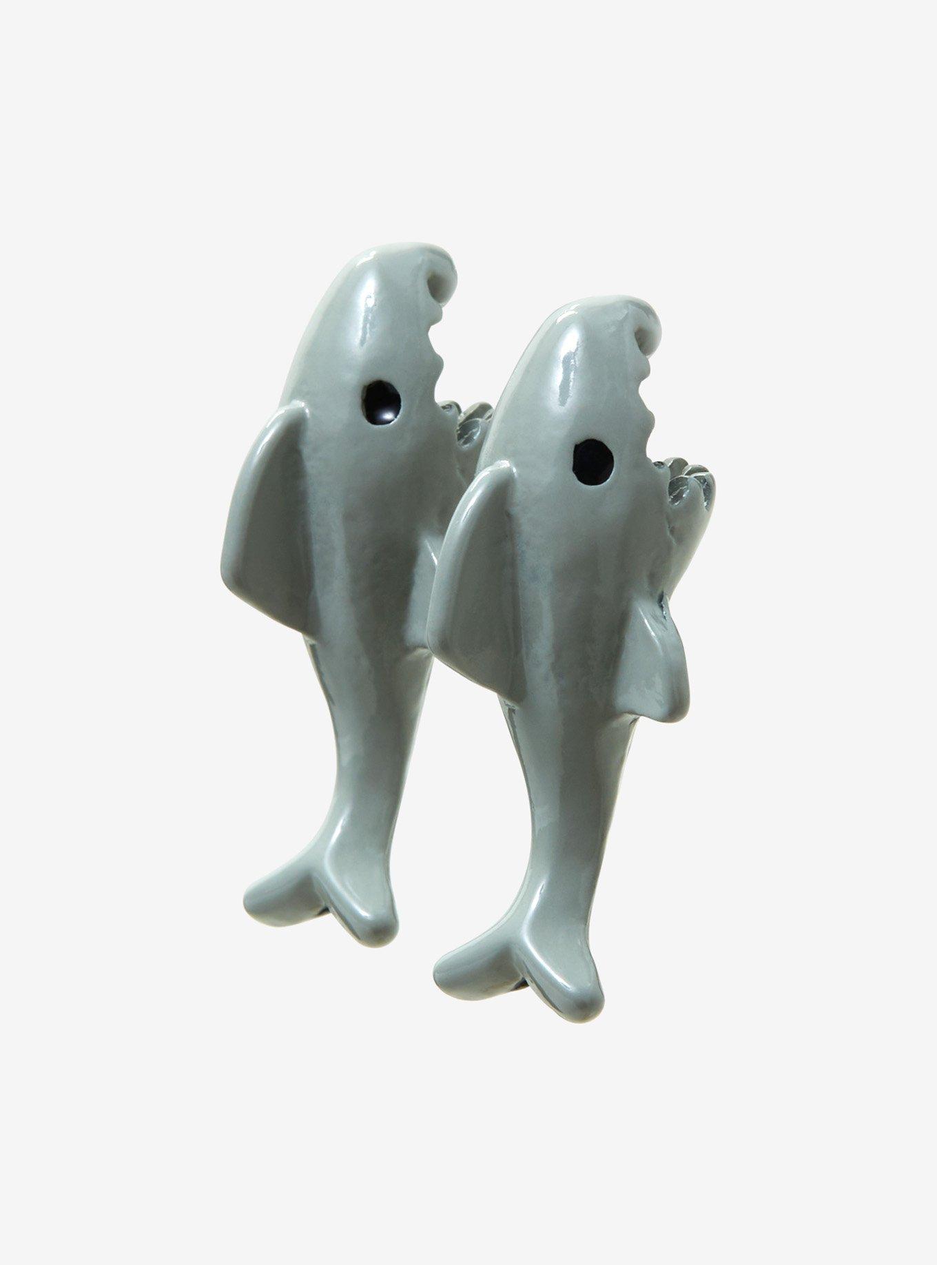 Shark Biting Earrings, , alternate