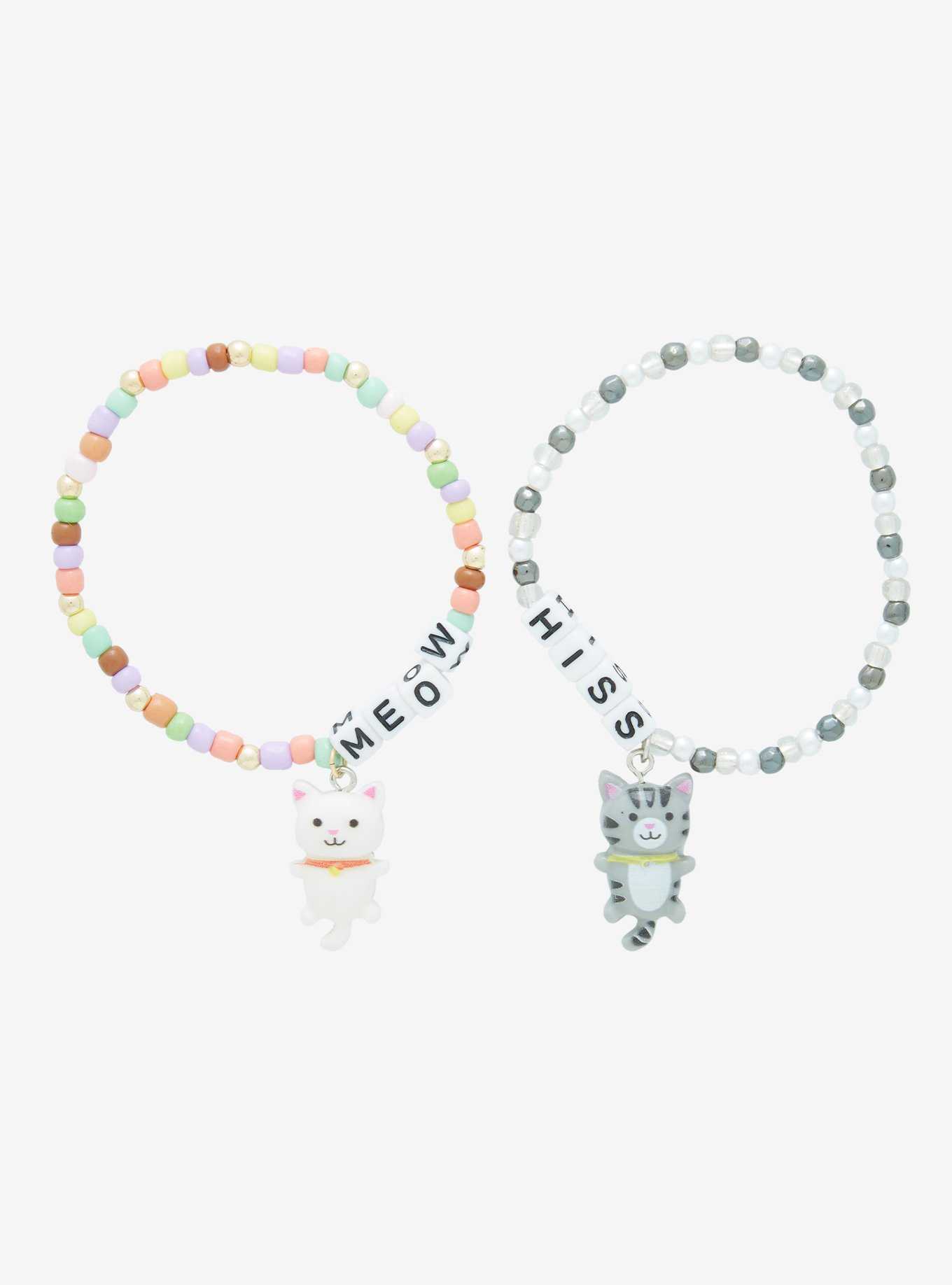 Cat Meow Hiss Best Friend Beaded Bracelet Set, , hi-res