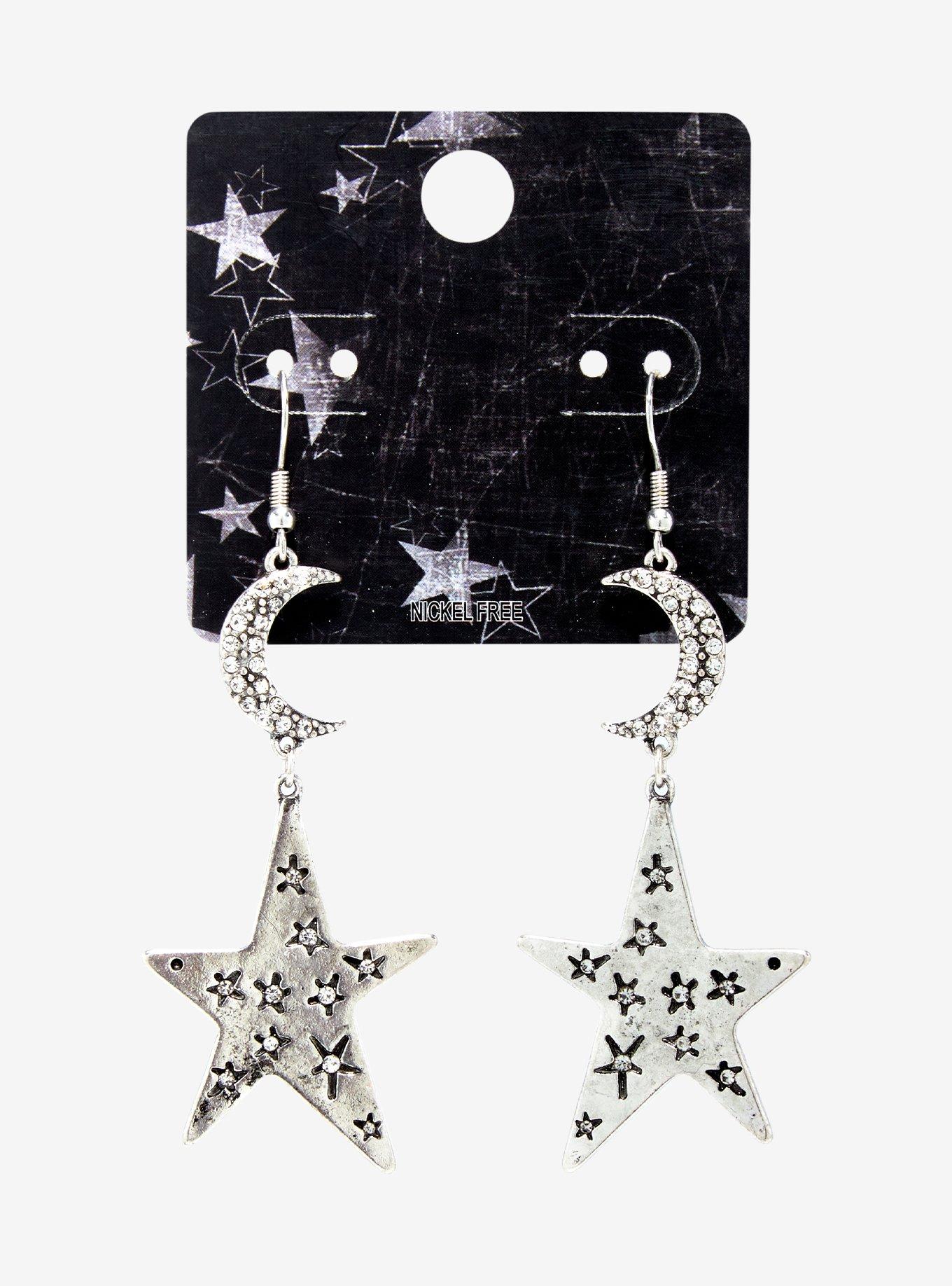 Moon Star Statement Earrings, , alternate