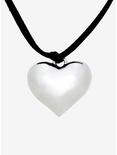 Silver Heart Double Cord Necklace, , alternate