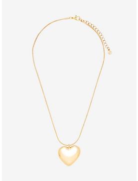 Gold Bubble Heart Pendant Necklace, , hi-res
