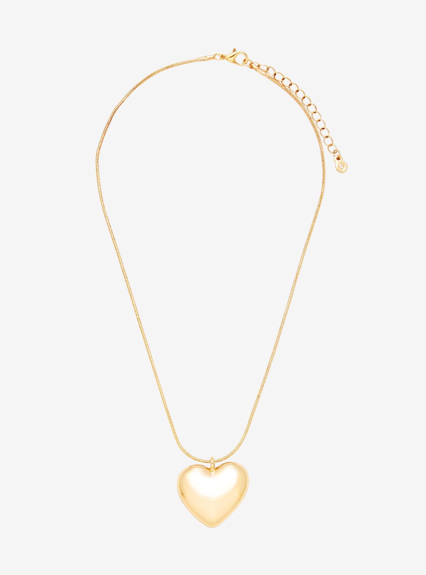 Gold Bubble Heart Pendant Necklace, , alternate