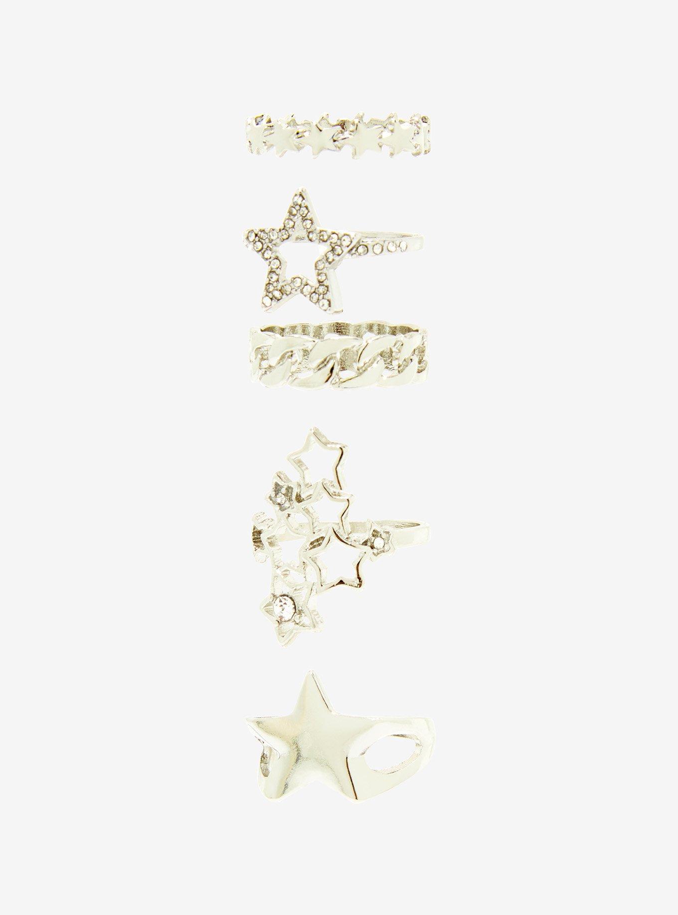Silver Star Ring Set, , alternate