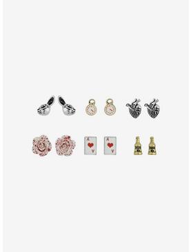 Rabbit Card Suit Rose Stud Earring Set, , hi-res