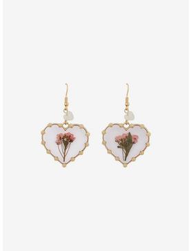 Sweet Society Heart Dried Flower Drop Earrings, , hi-res