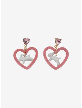 Sweet Society Heart Bunny Drop Earrings, , hi-res