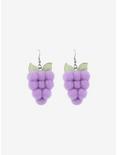 Sweet Society Grape Fuzzy 3D Drop Earrings, , alternate