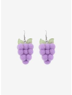 Sweet Society Grape Fuzzy 3D Drop Earrings, , hi-res