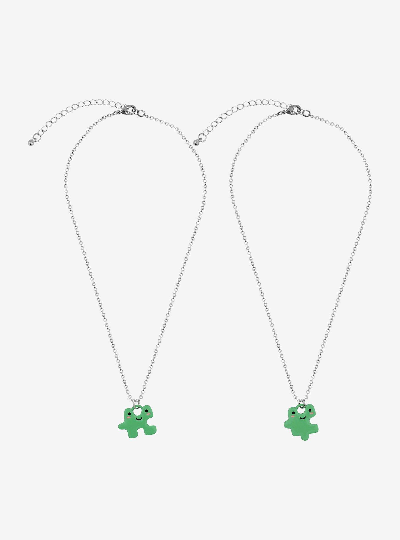 Thorn & Fable Frog Puzzle Piece Best Friend Necklace Set, , alternate