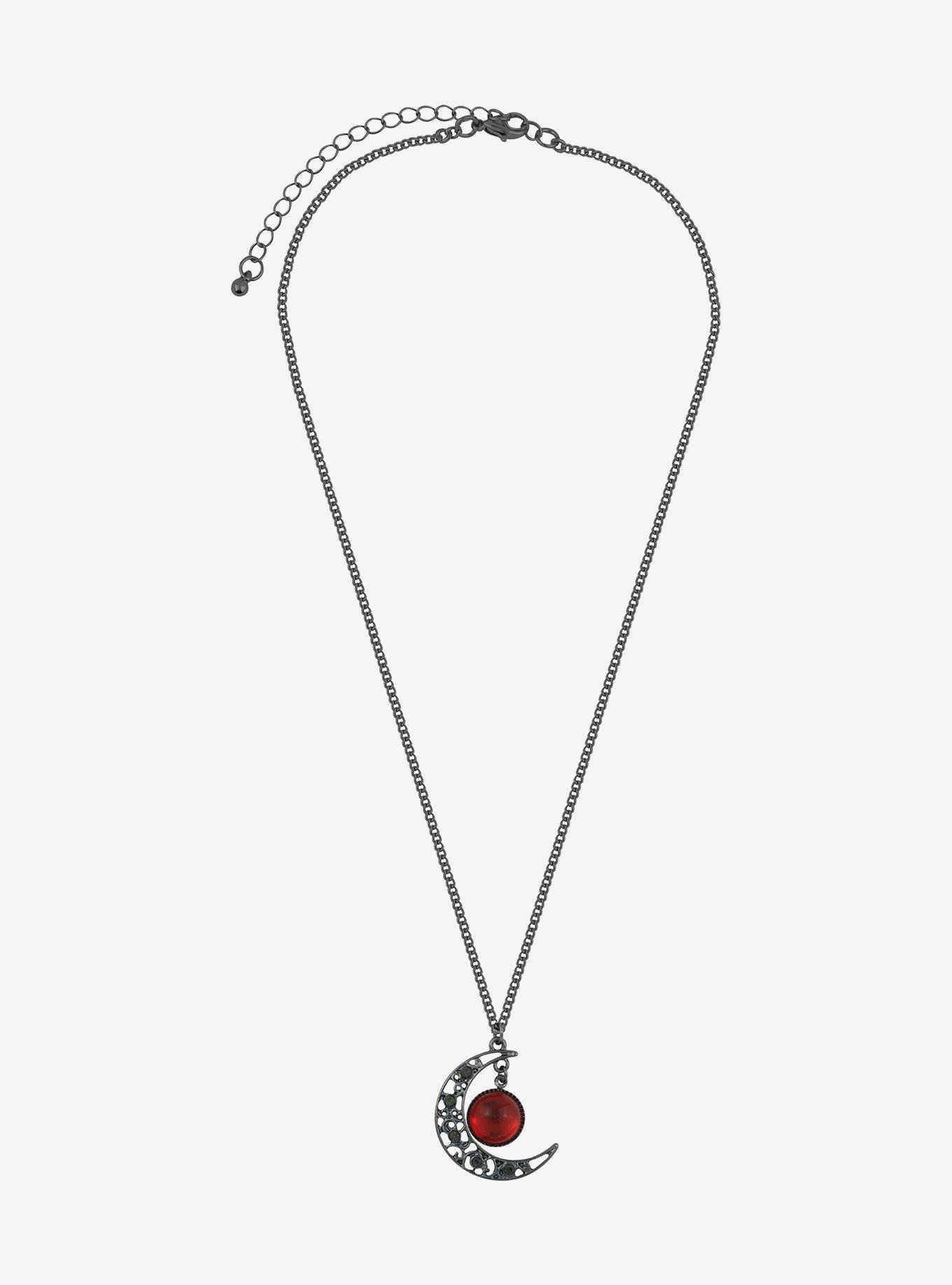 Cosmic Aura Moon Gem Necklace, , alternate