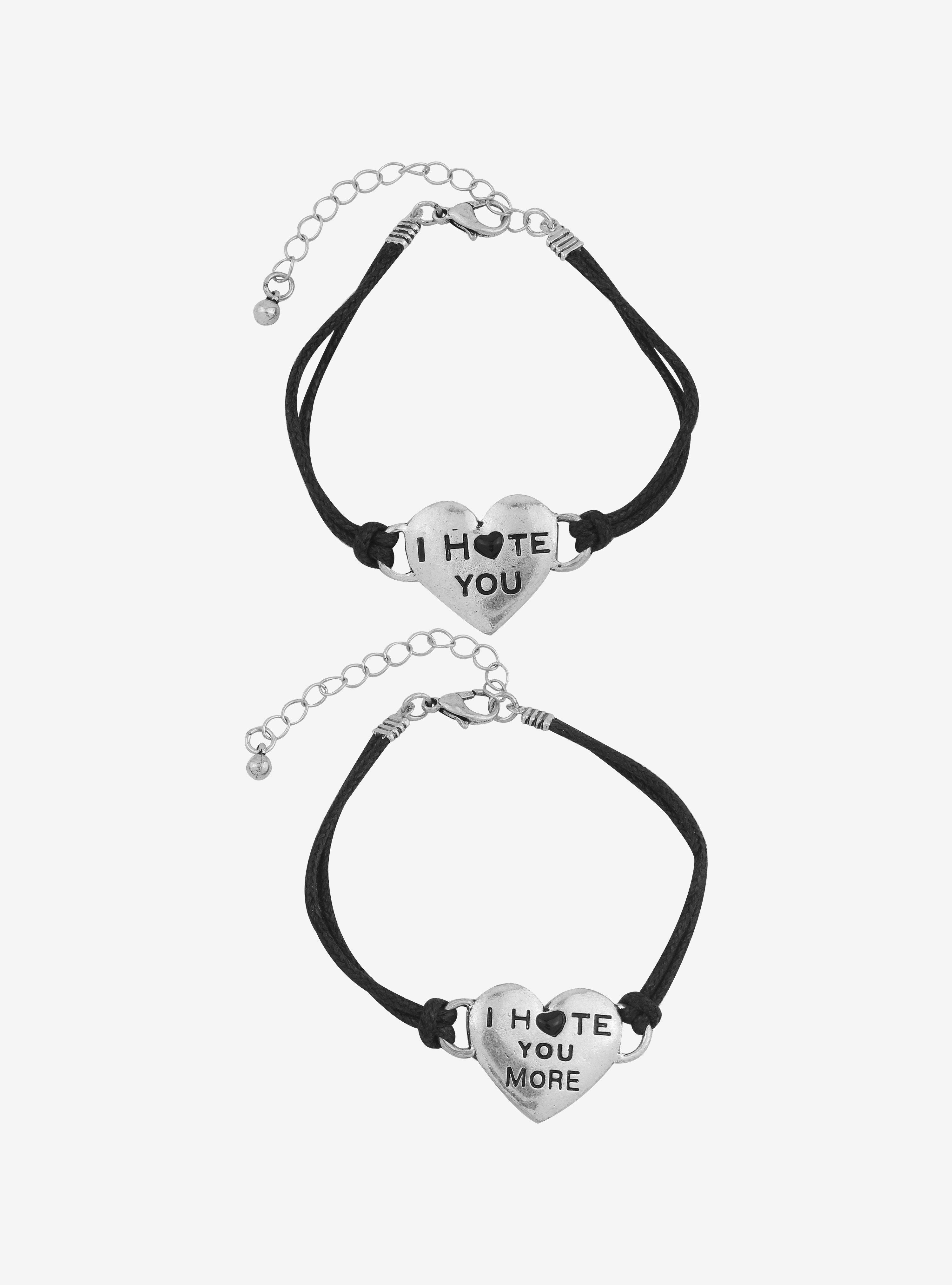 Social Collision Hate You Heart Best Friend Cord Bracelet Set, , alternate