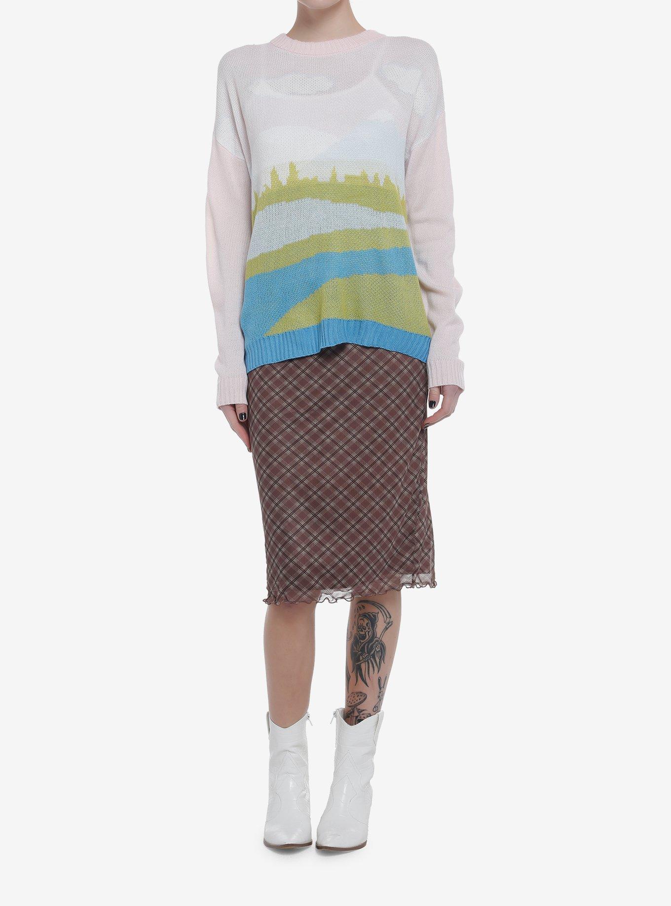 Pink Landscape Girls Sweater, MULTI, alternate