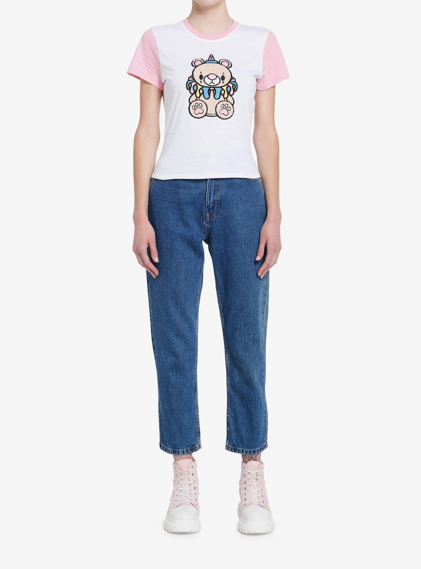 Sweet Society Clown Bear Pink Raglan Girls T-Shirt, MULTI, alternate