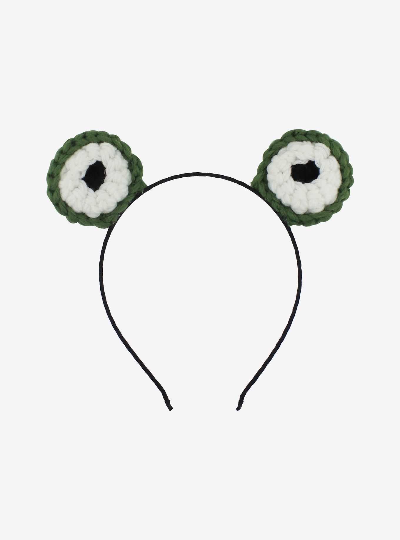 Thorn & Fable Frog Eyes Crochet Headband, , alternate