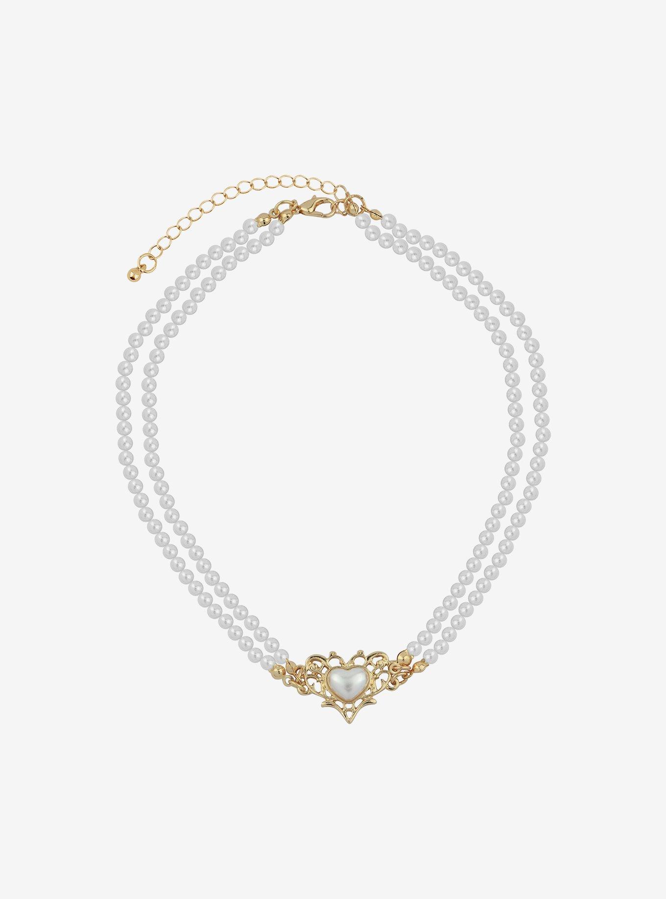 Sweet Society Heart Pearl Choker, , alternate