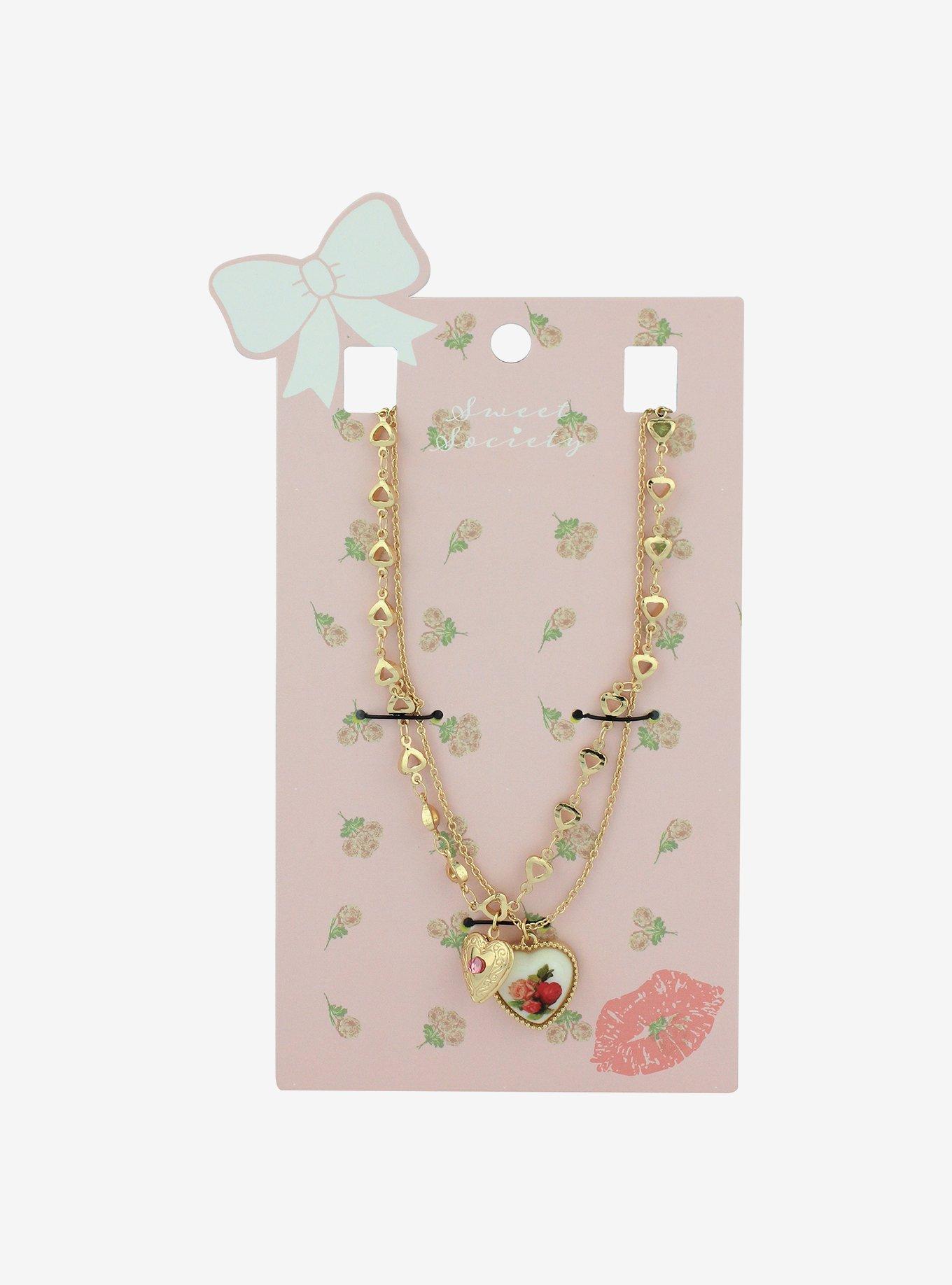 Sweet Society Heart Locket Necklace Set, , hi-res