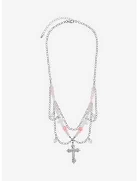 Sweet Society Cross Chain Layered Necklace, , hi-res