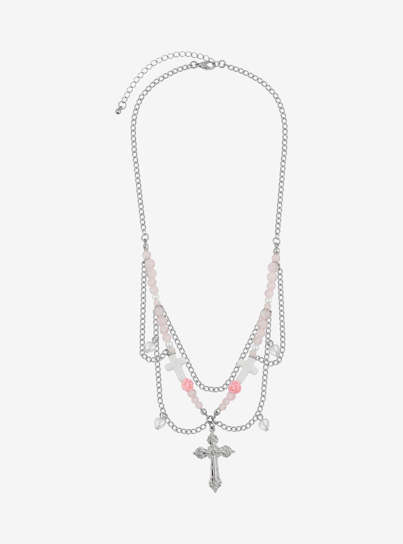 Sweet Society Cross Chain Layered Necklace, , alternate