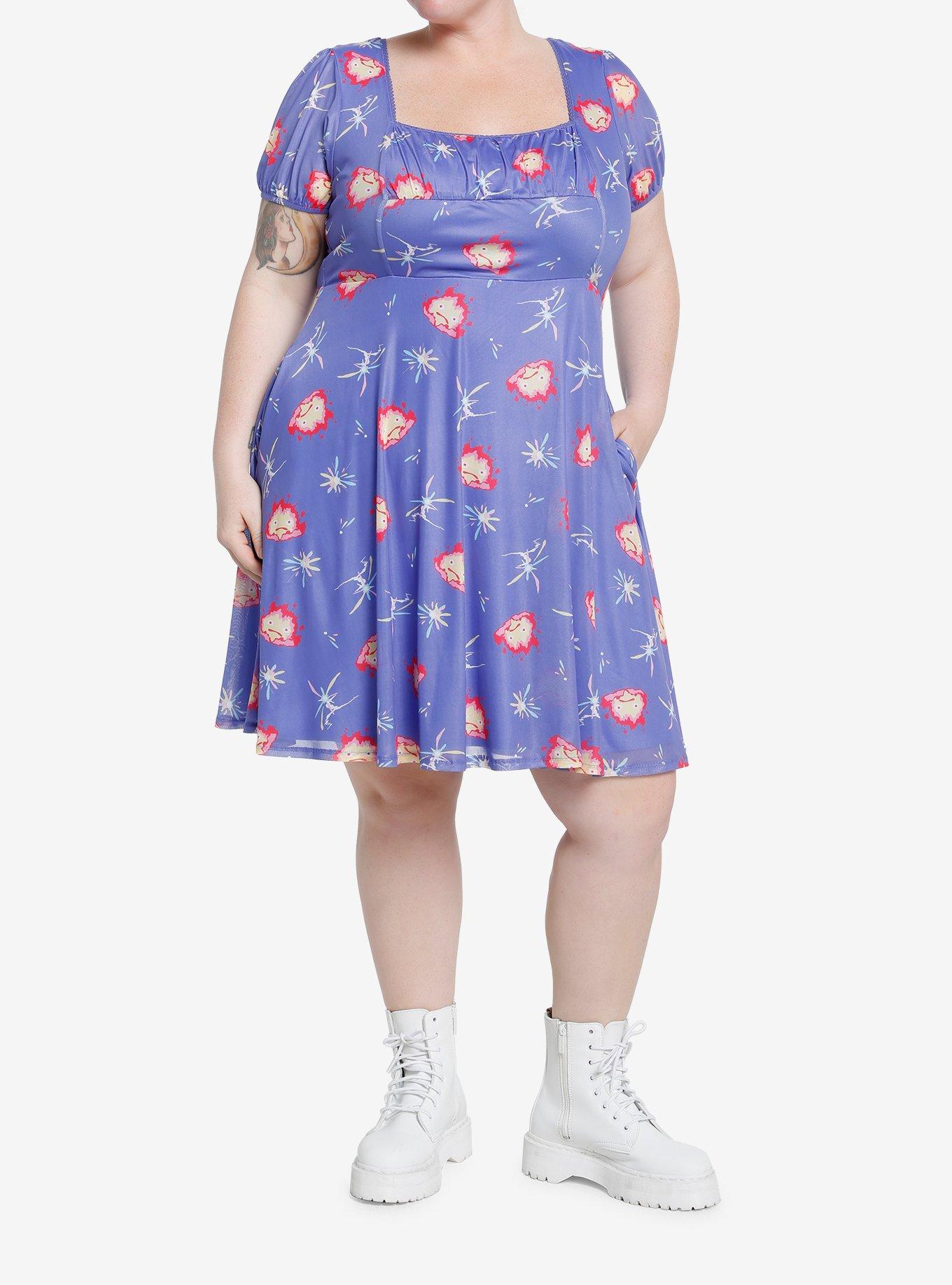 Her Universe Studio Ghibli Howl's Moving Castle Calcifer Dress Plus Size, MULTI, alternate