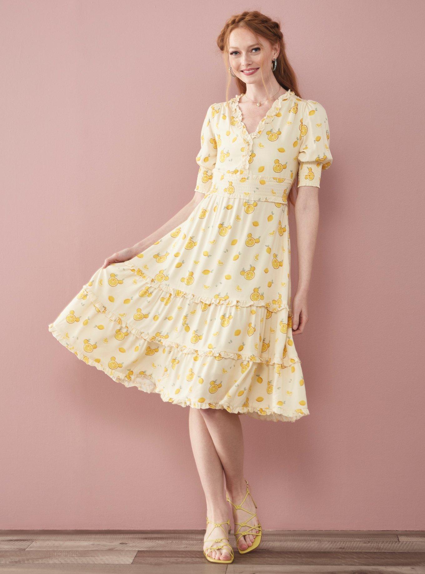 Her Universe Disney Mickey Mouse Lemon Midi Dress Her Universe Exclusive, MULTI, alternate