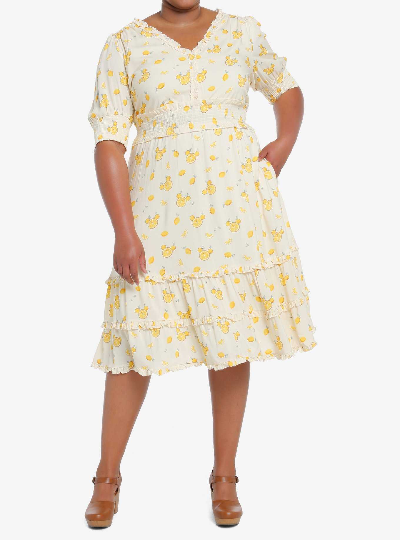 Her Universe Disney Mickey Mouse Lemon Midi Dress Plus Size Her Universe Exclusive, , hi-res