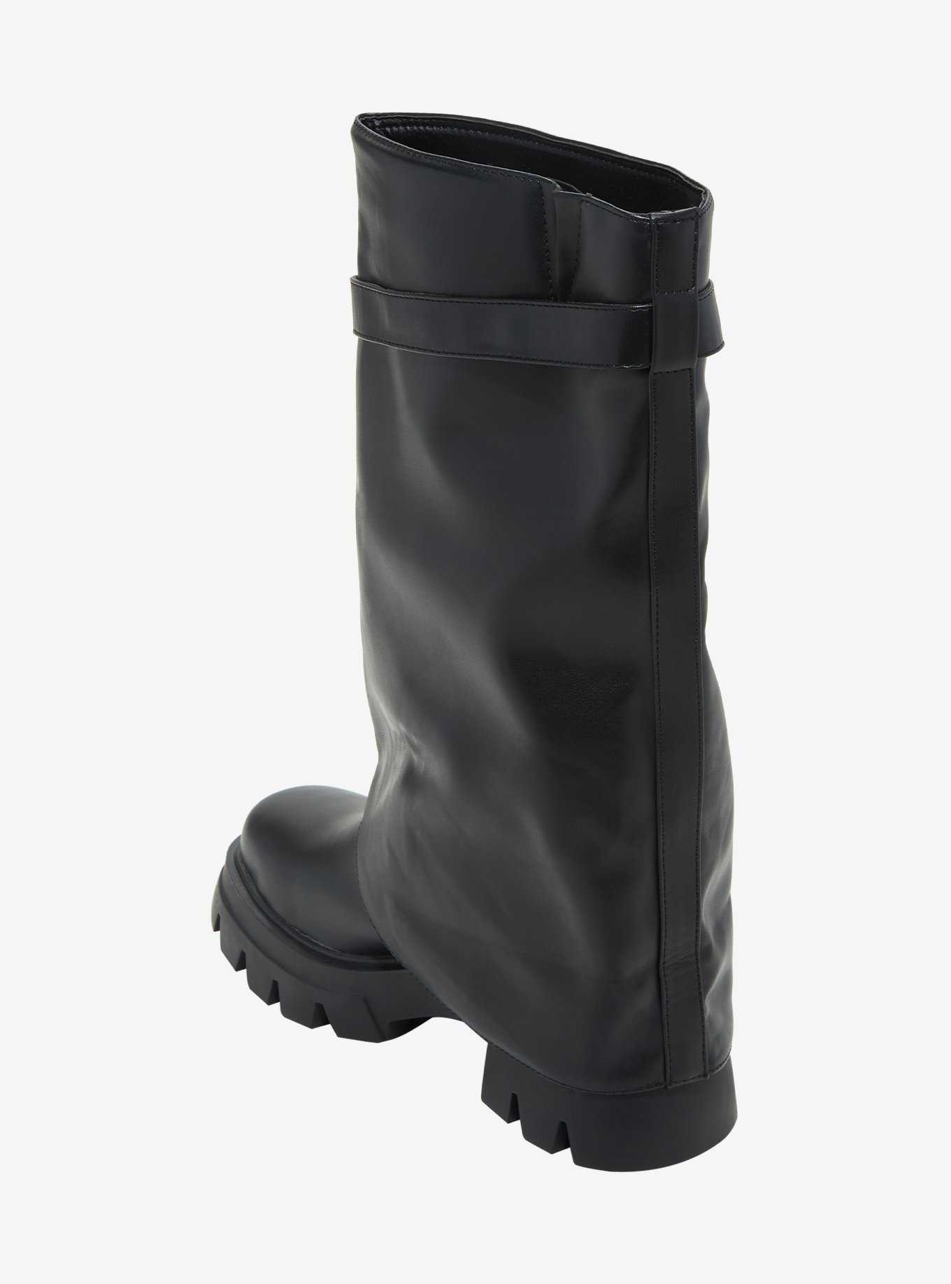 Azalea Wang Black Pullover Combat Boots, , hi-res