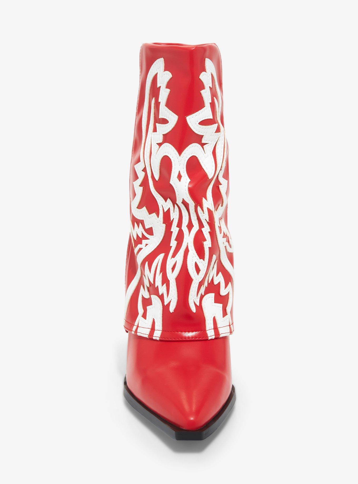 Azalea Wang Red Esperanza Western Boots, RED, alternate