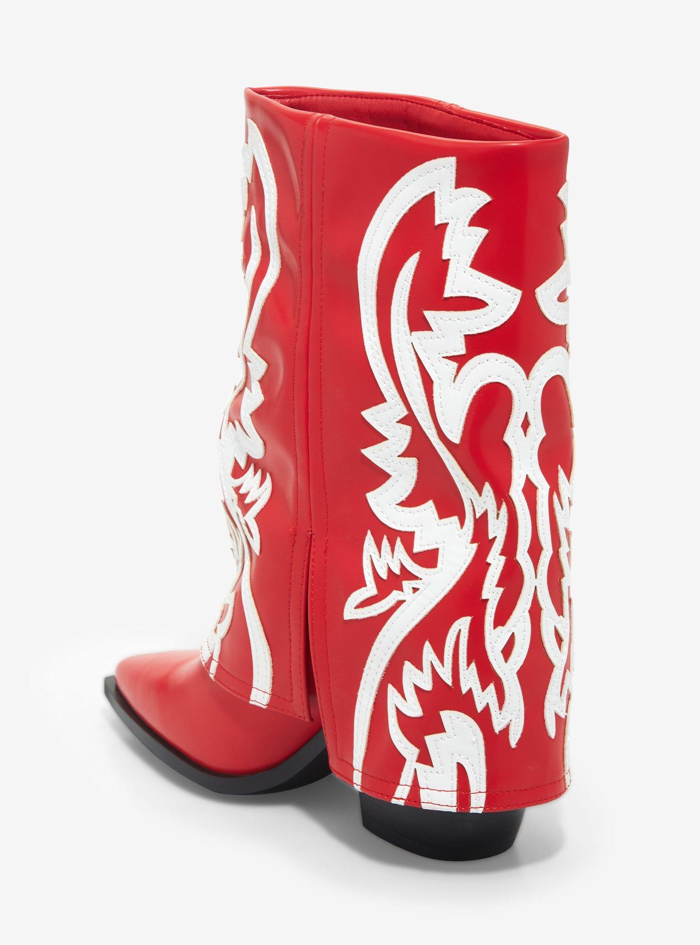 Azalea Wang Red Esperanza Western Boots, RED, alternate