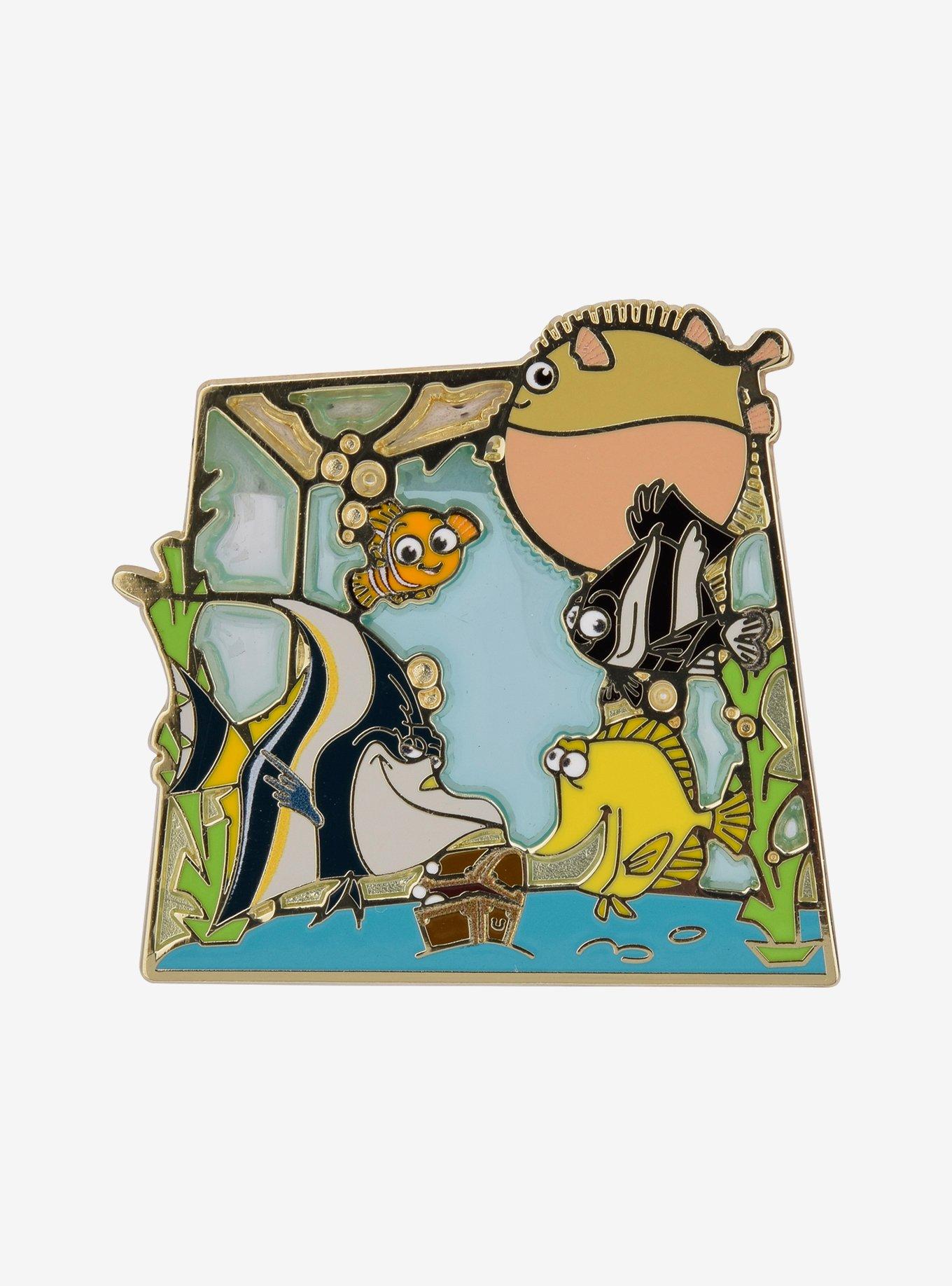 Disney Pixar Finding Nemo Fish Tank Stained Glass Enamel Pin - BoxLunch Exclusive, , alternate