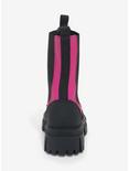 Azalea Wang Black & Pink Slip-On Combat Boots, PINK, alternate