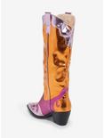 Azalea Wang Hendrix Pink & Orange Cowboy Boots, ORANGE, alternate