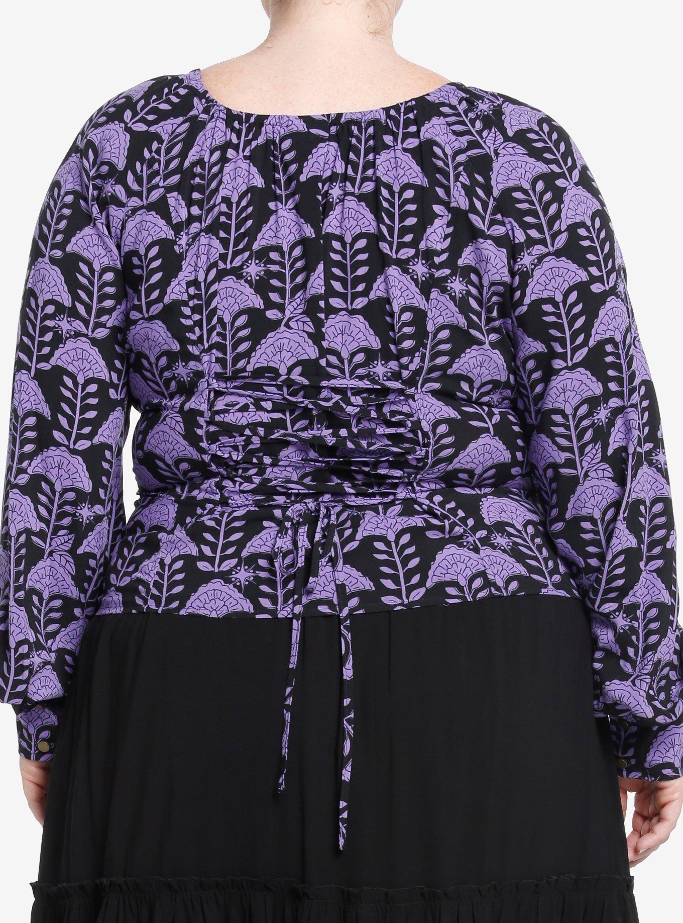 The Witcher Yennefer Flowers Girls Long-Sleeve Top Plus Size, MULTI, alternate