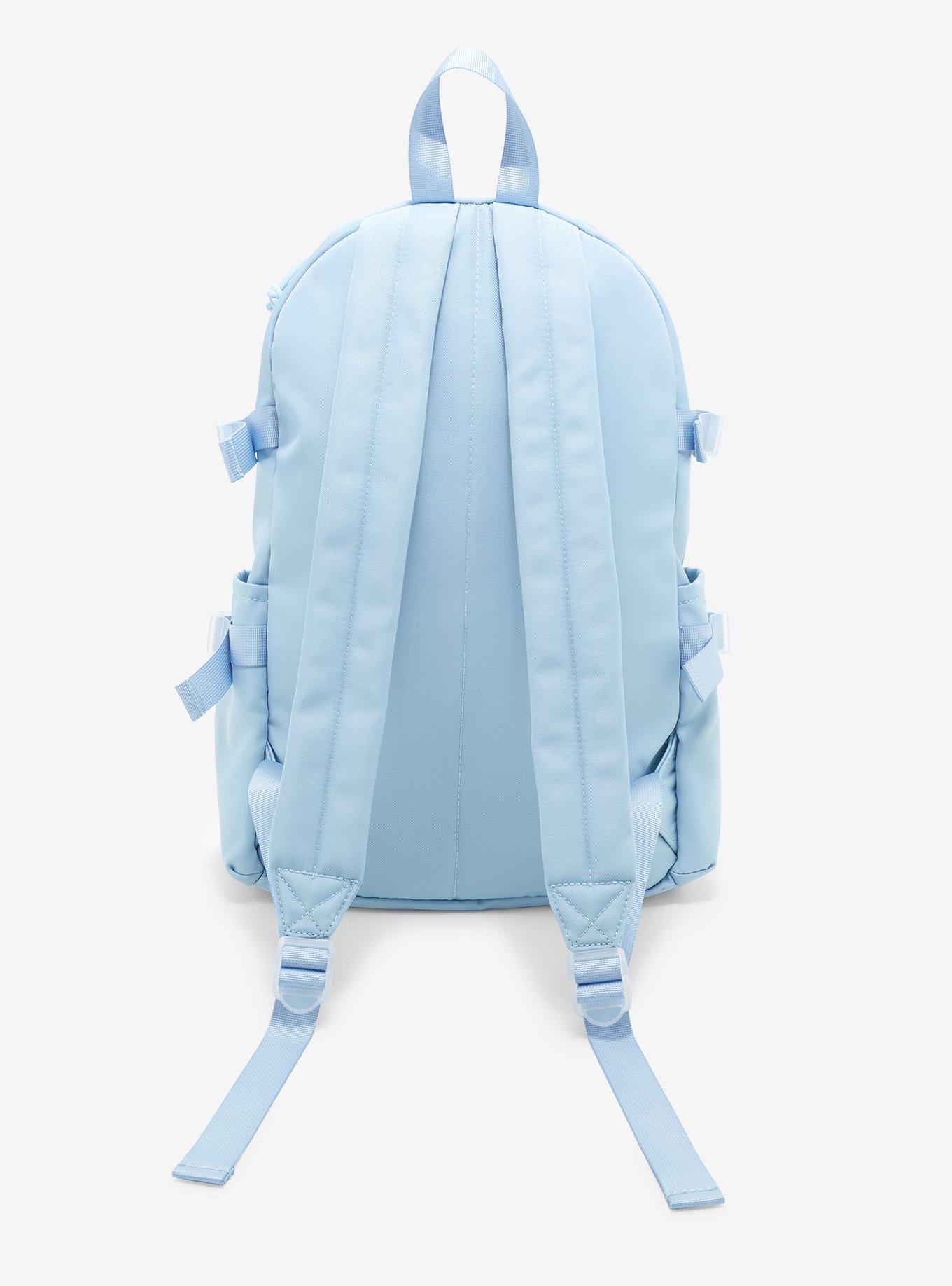 Pastel Blue Bear Plush Backpack, , alternate