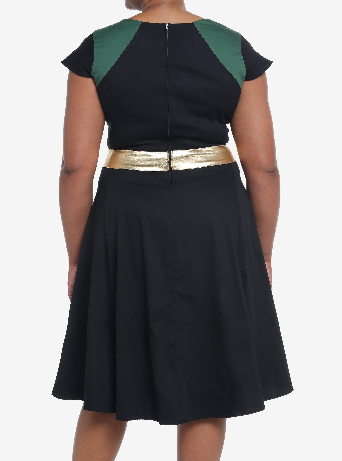 Her Universe Marvel Loki Sylvie Retro Dress Plus Size Her Universe Exclusive, BLACK  GREEN, alternate