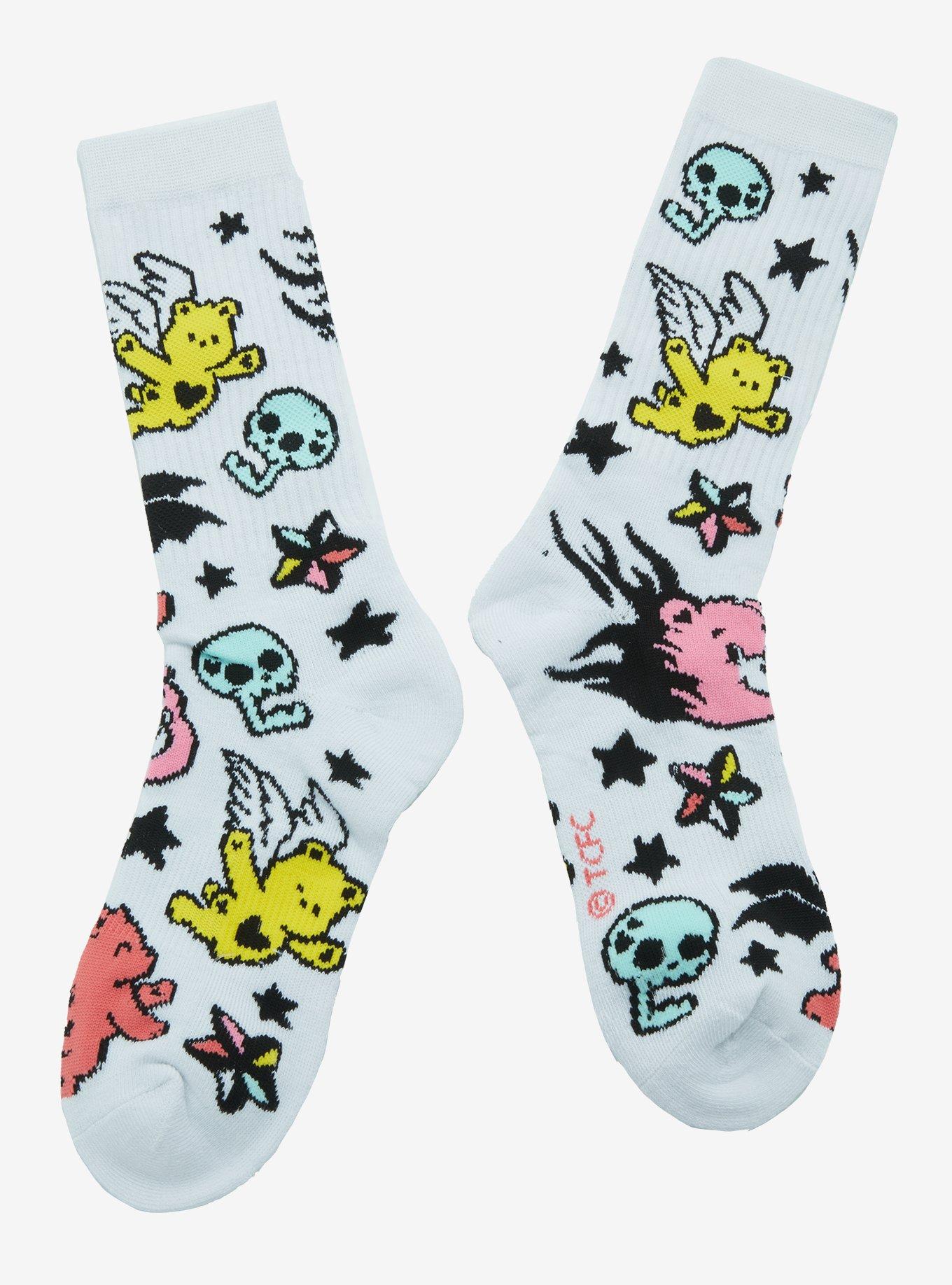 Care Bears Tattoo Art Crew Socks, , alternate