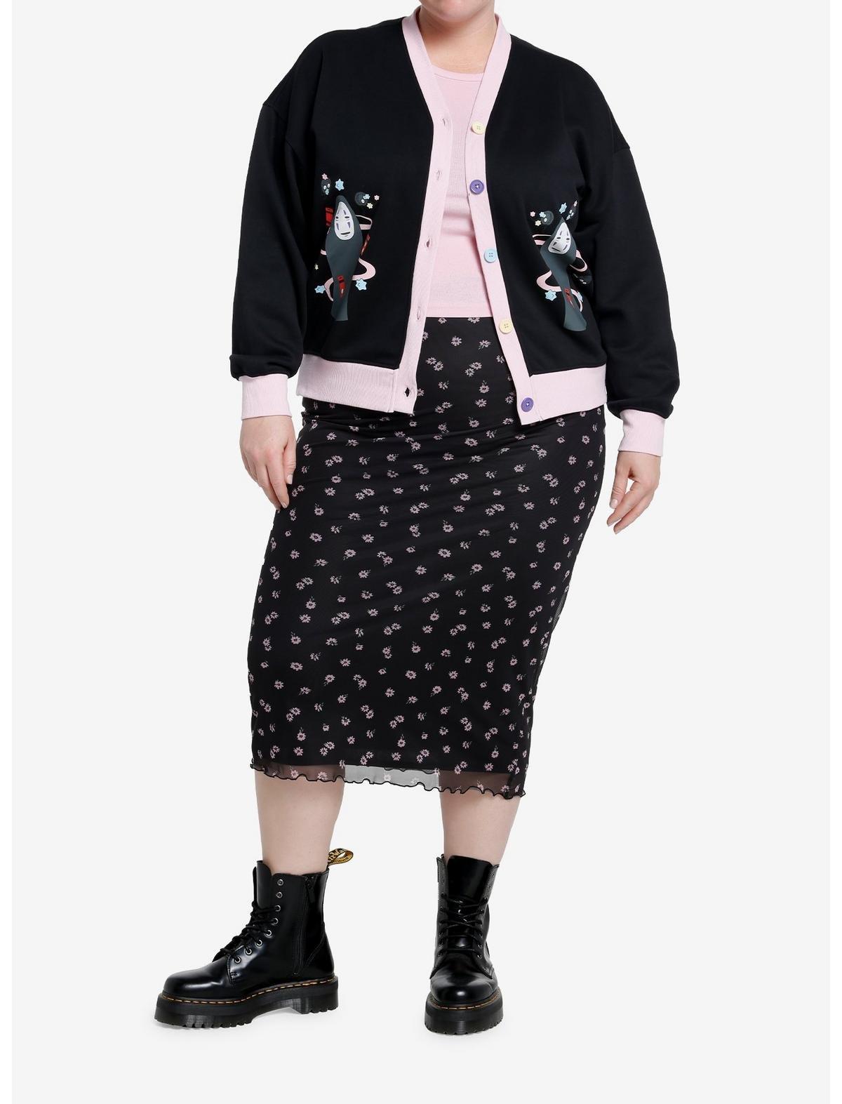 Her Universe Studio Ghibli Spirited Away No-Face Bathhouse Cardigan Plus Size, BLACK  PINK, alternate