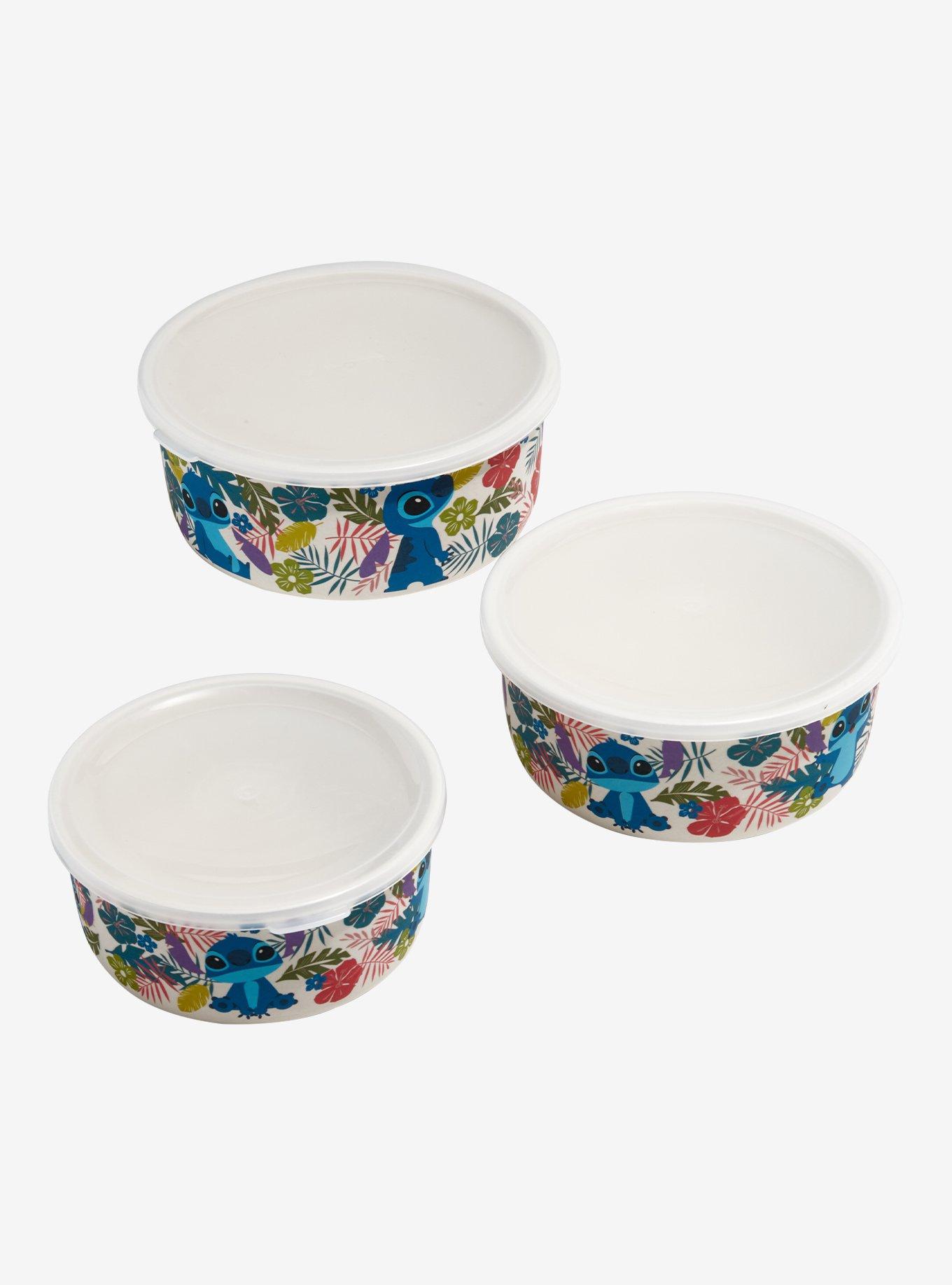 Disney Lilo & Stitch Tropical Allover Print Stackable Bowl with Lids Set, , alternate