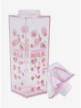 Strawberry Milk Allover Print Milk Carton Water Bottle, , alternate