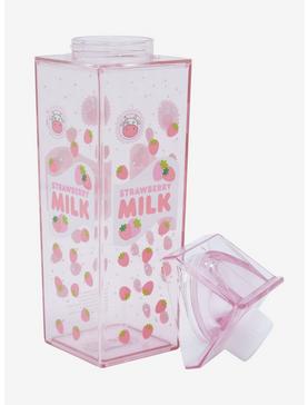 Strawberry Milk Allover Print Milk Carton Water Bottle, , hi-res