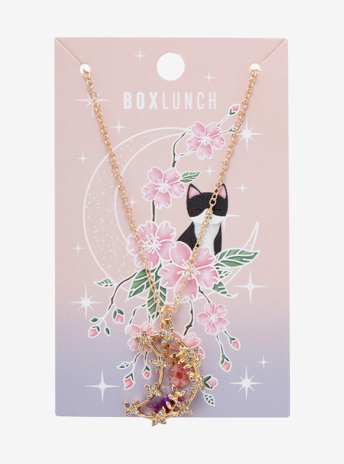 Celestial Pressed Sakura Blossoms Necklace - BoxLunch Exclusive, , alternate