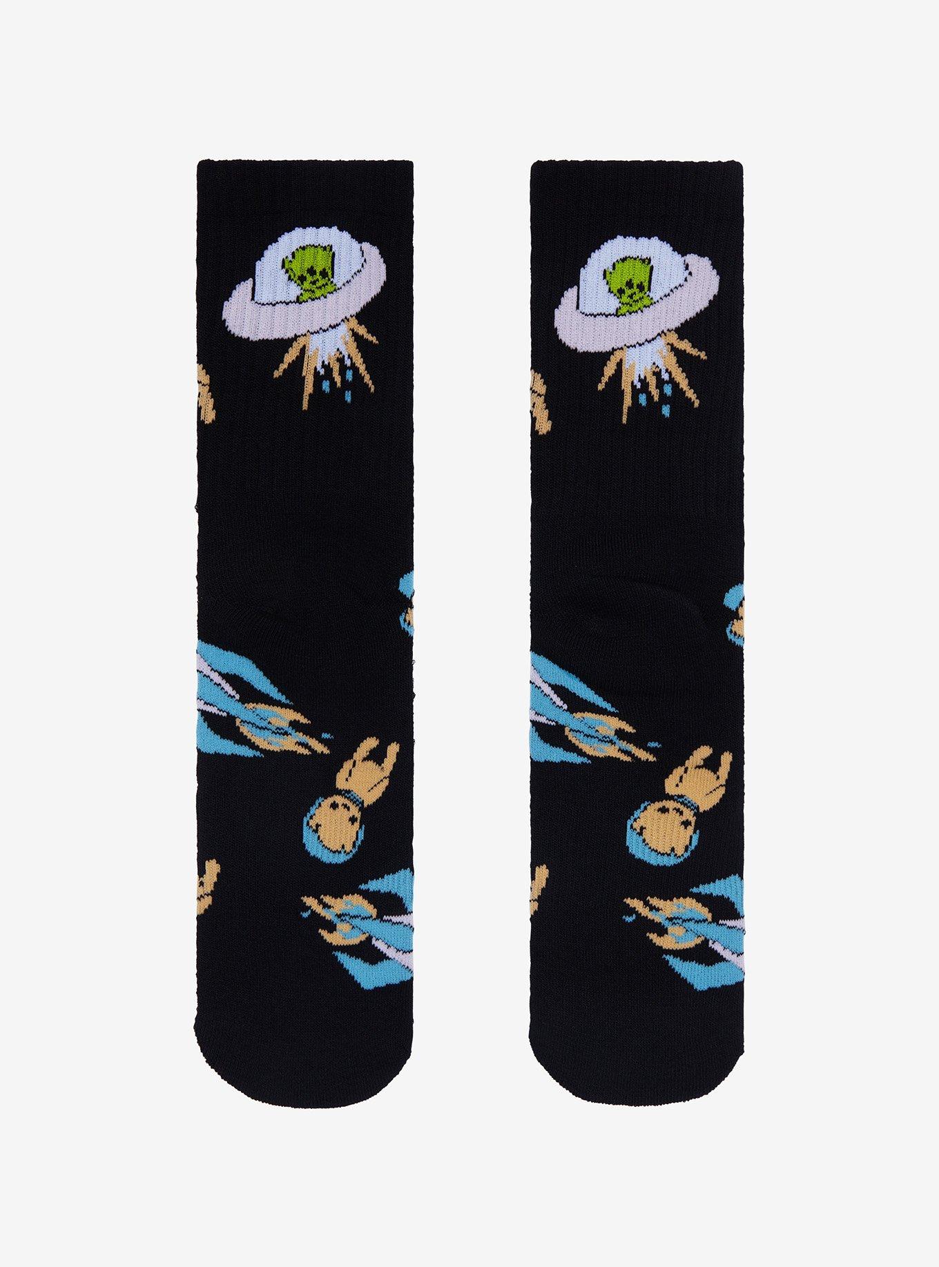 Alien Cats Crew Socks, , alternate