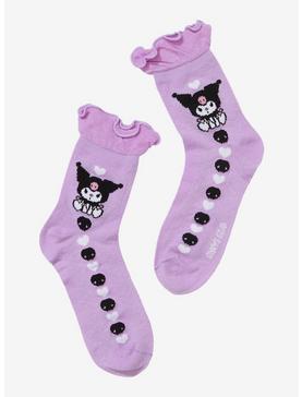 Kuromi Textured Ruffle Ankle Socks, , hi-res