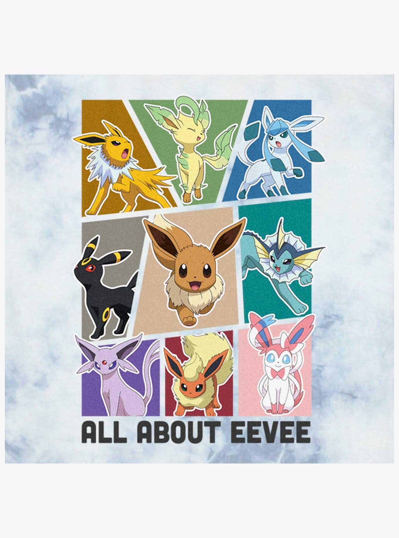 Pokemon All About Eevee Tie-Dye Womens Crop T-Shirt, , hi-res