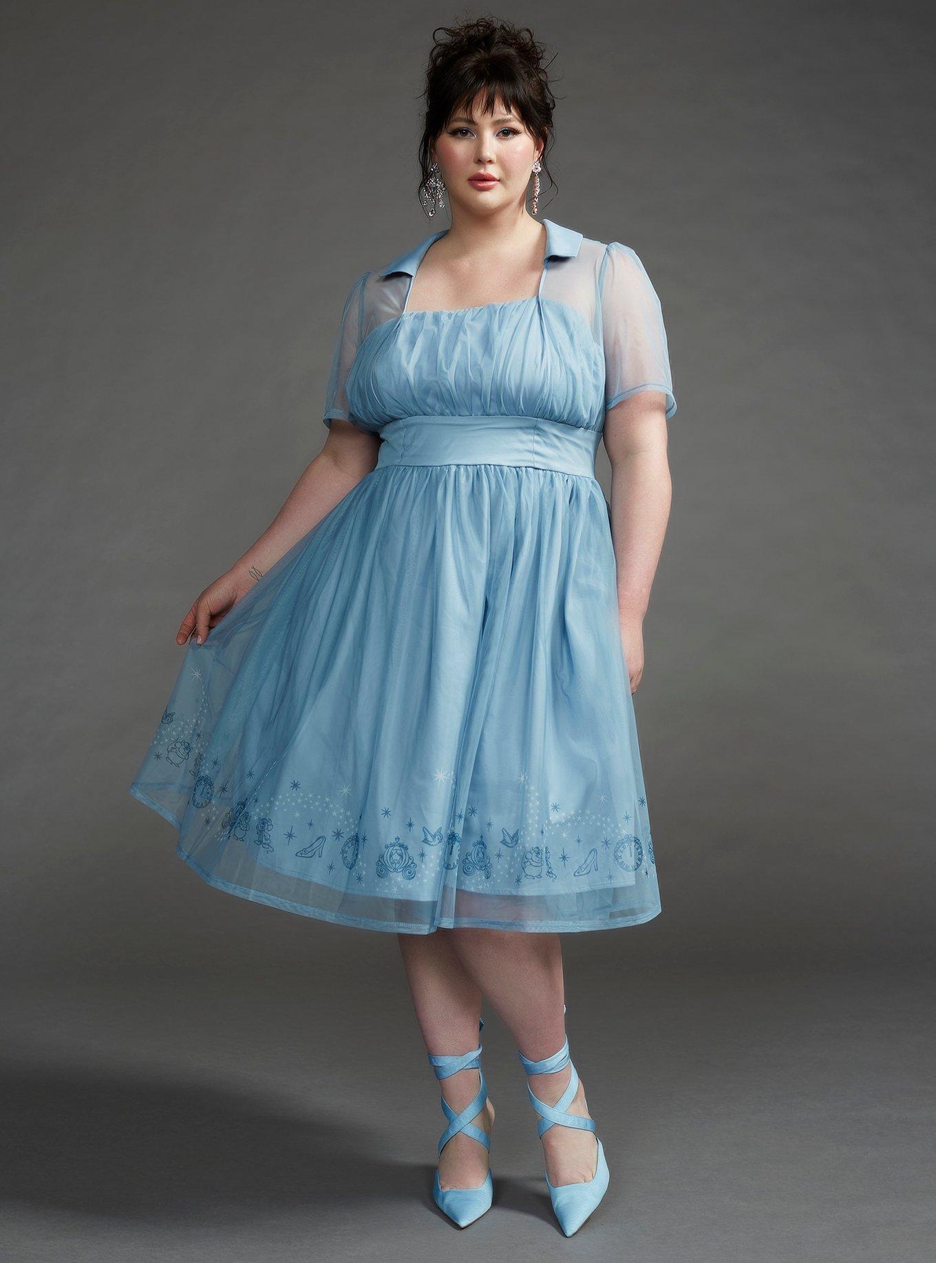 Her Universe Disney Cinderella Retro Dress Plus Size Her Universe Exclusive, LIGHT BLUE, alternate