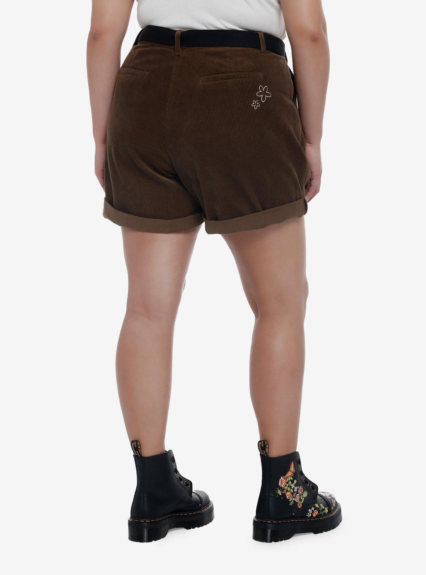 Her Universe Disney Chip 'N' Dale Corduroy Shorts Plus Size, BROWN, alternate