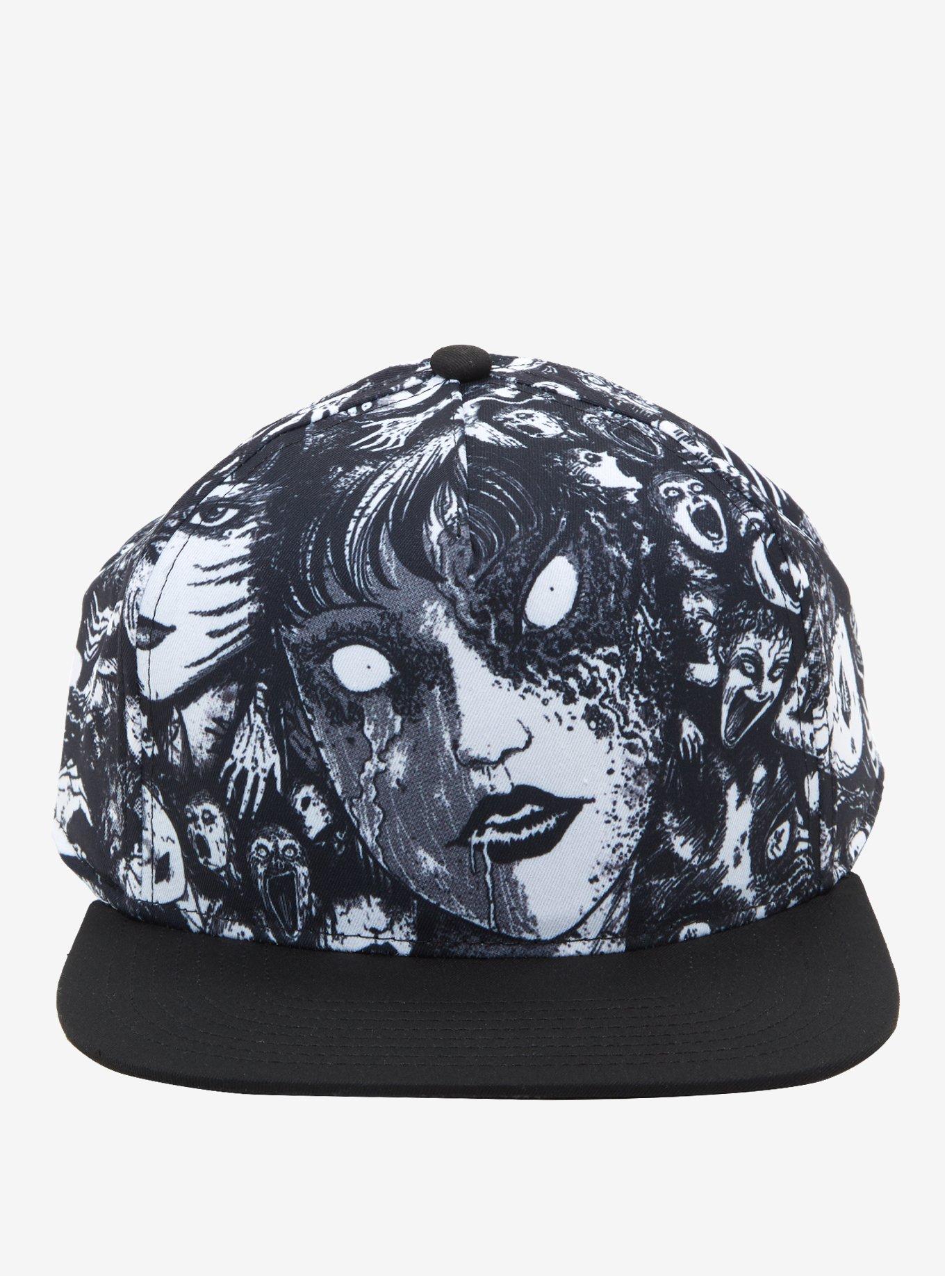 Junji Ito Faces Collage Snapback Hat, , alternate