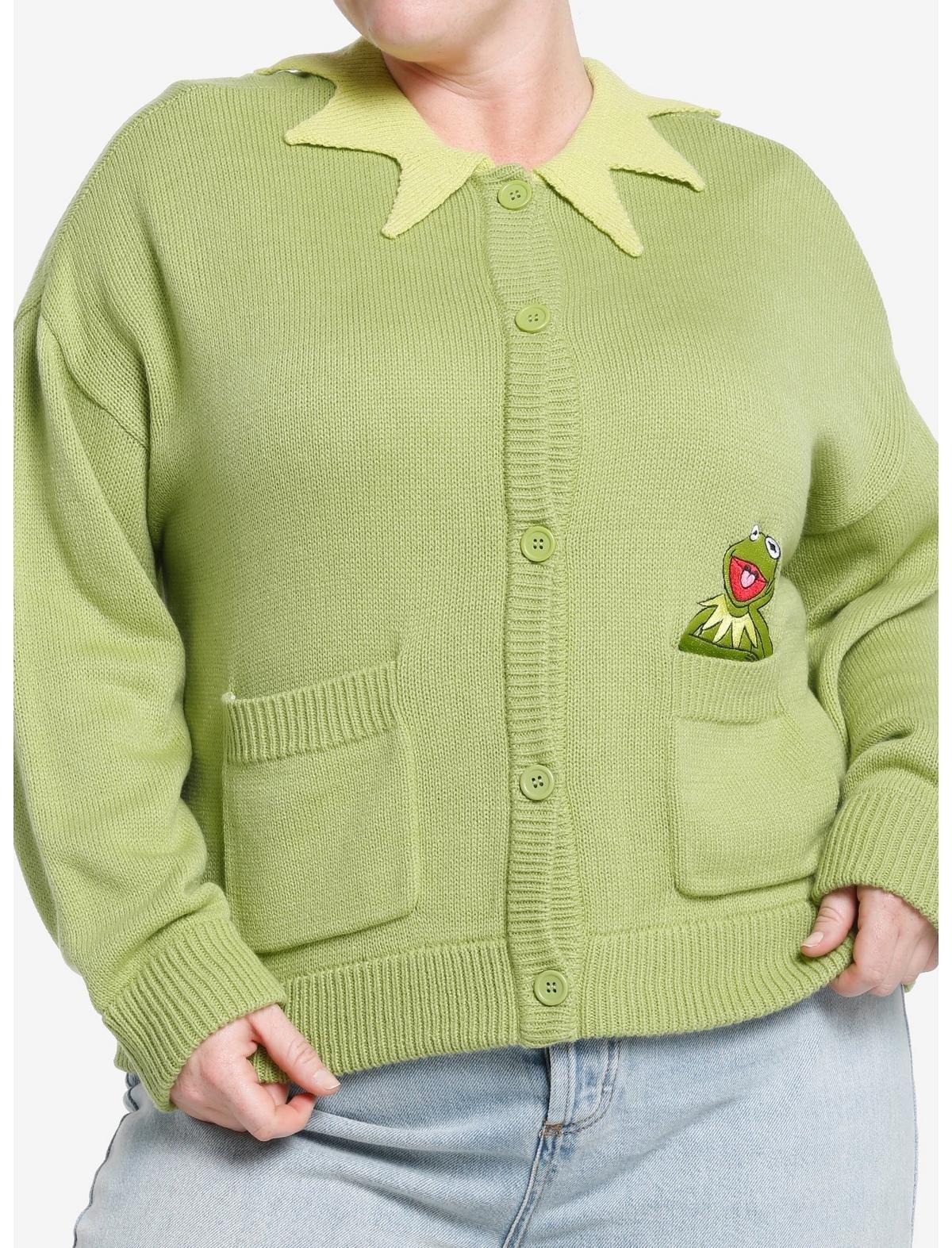 Disney The Muppets Kermit The Frog Cardigan Plus Size, GREEN, alternate