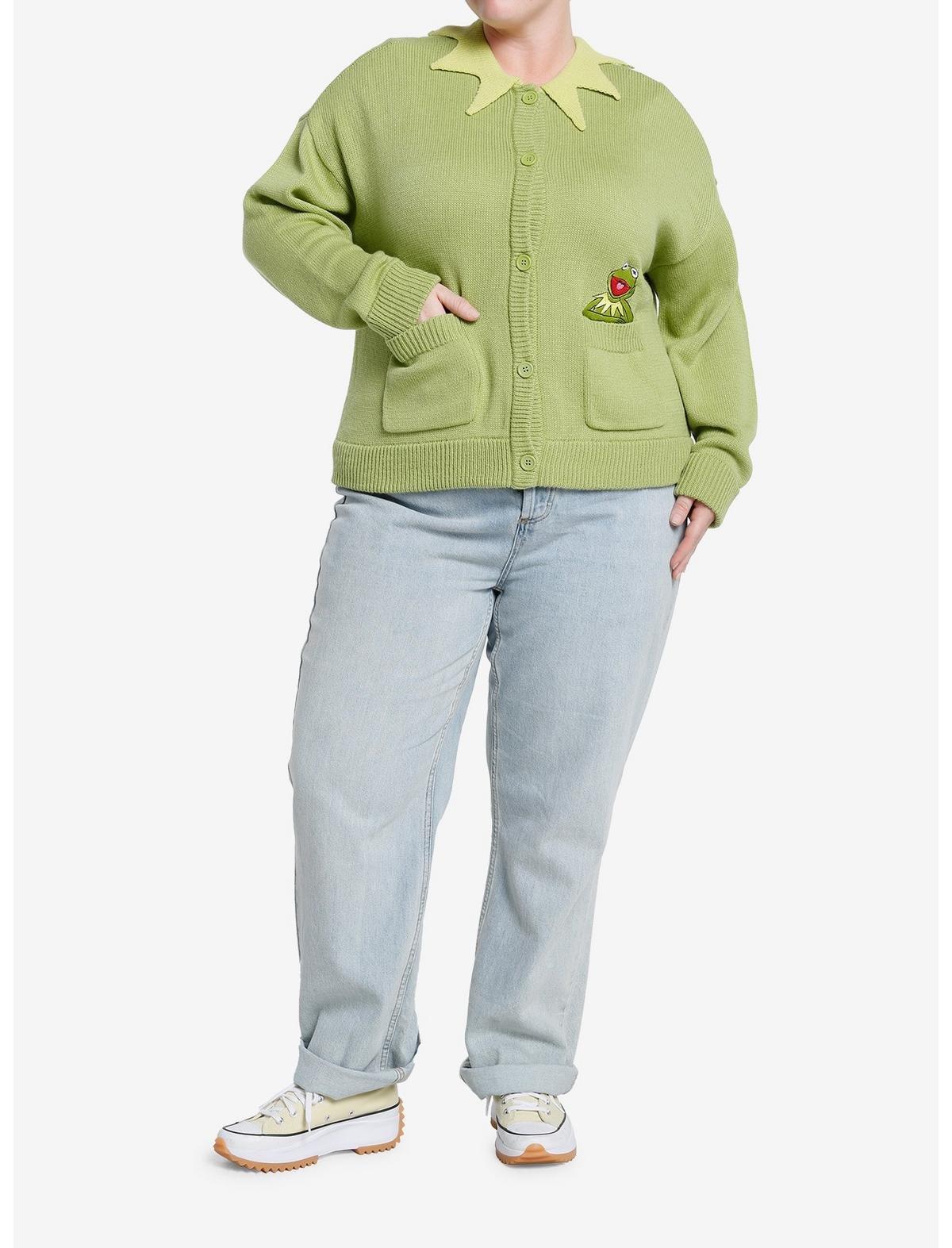 Disney The Muppets Kermit The Frog Cardigan Plus Size, GREEN, alternate